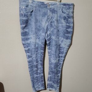 Sapphire Red jeans womens size 22 Blue Tie-Dye Jeans pinstripe plus size